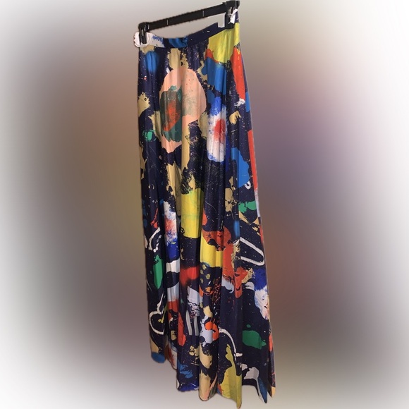 NWT Ralph Lauren Purple Label MAQUIRE Cotton Satin Artist Paint Splatter Skirt 6 - Picture 7 of 13
